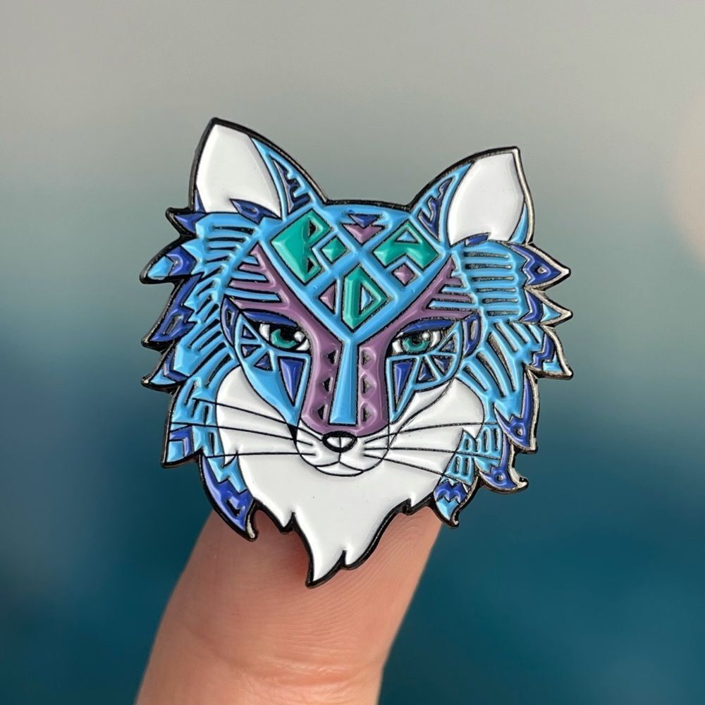 Blue Fox Enamel Pin/ Brooch Lapel